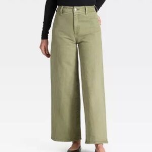 Universal Thread High-Rise Sailor Wide Leg Ankle Jeans Green Plus Size 18